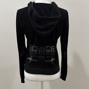 Vintage 2005 Juicy Couture Black Embellished Hoodie